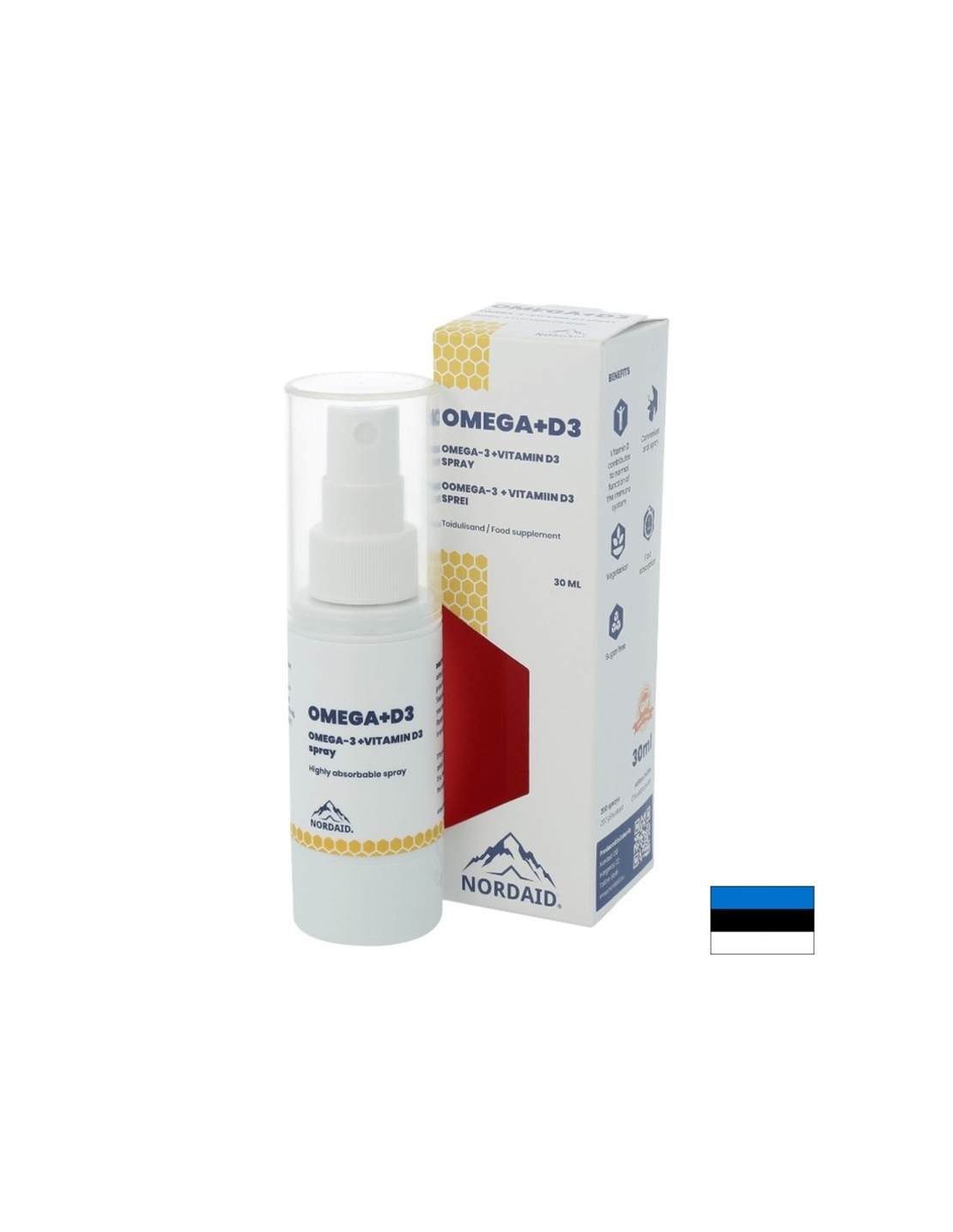 Омега-3 EPA & DHA + витамин D3 1000 IU - Силен имунитет и здрави кости и зъби - Спрей за уста, 30 ml, 200 впръсквания