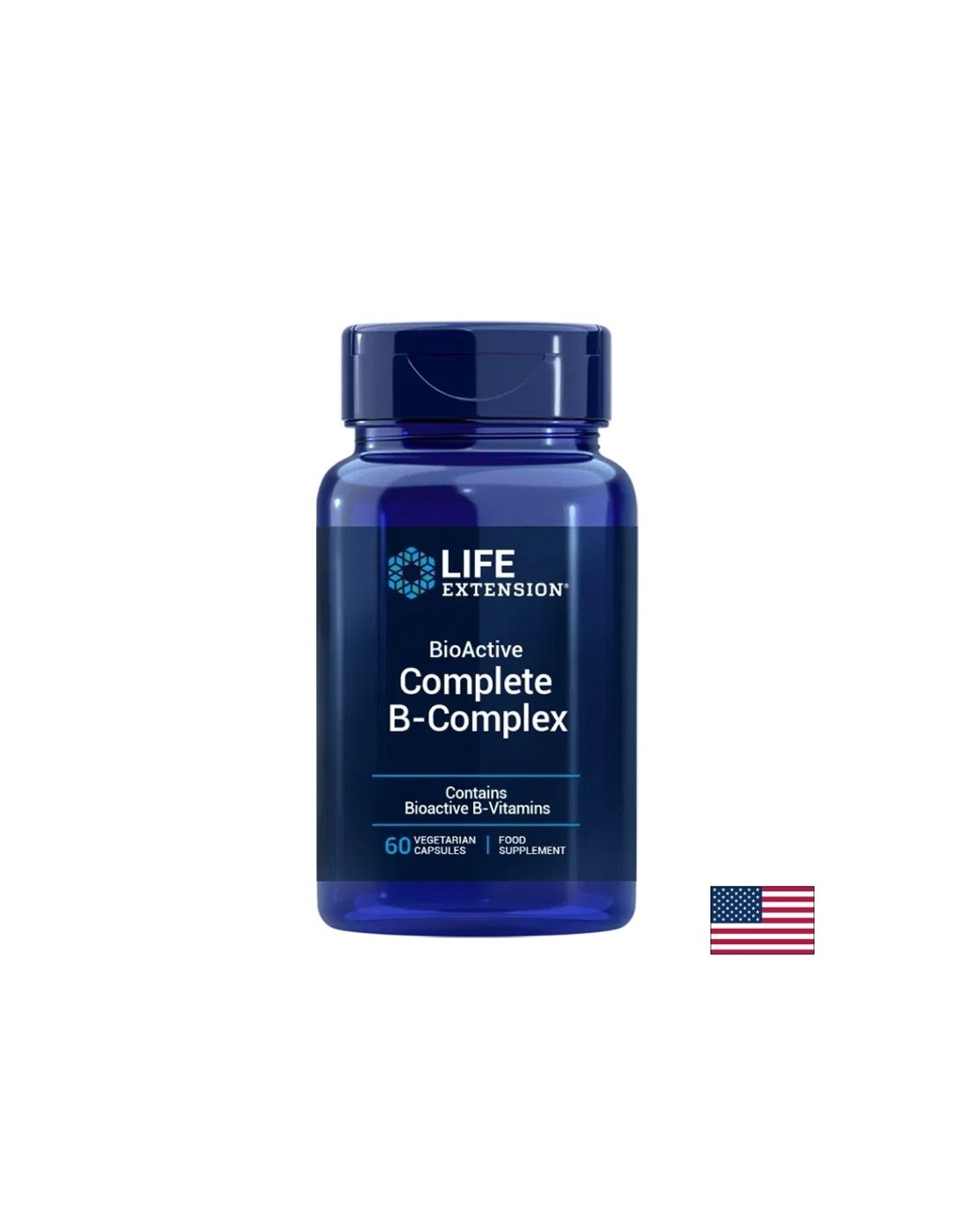 Биоактивен Витамин B комплекс x 60 капсули, BioActive Complete B-Complex, Life Extension