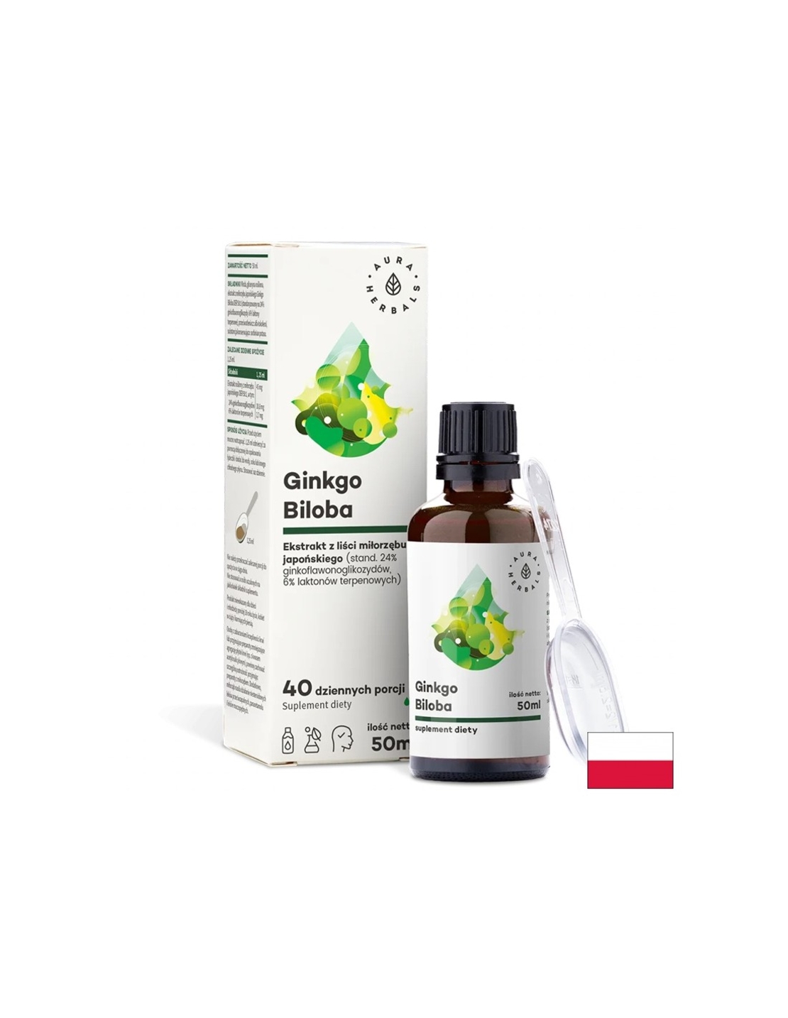 Кръвообращение и мозъчна функция - Гинко Билоба, 50 ml Aura Herbals