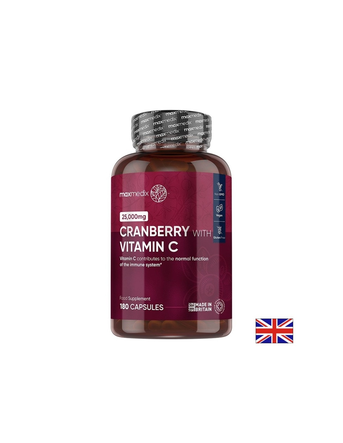 Уринарно здраве - Червена боровинка 500 mg + Витамин С 100 mg, 180 капсули