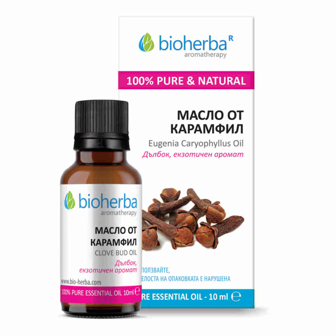 МАСЛО ОТ КАРАМФИЛ, Clove essential oil, Биохерба, 10 мл.