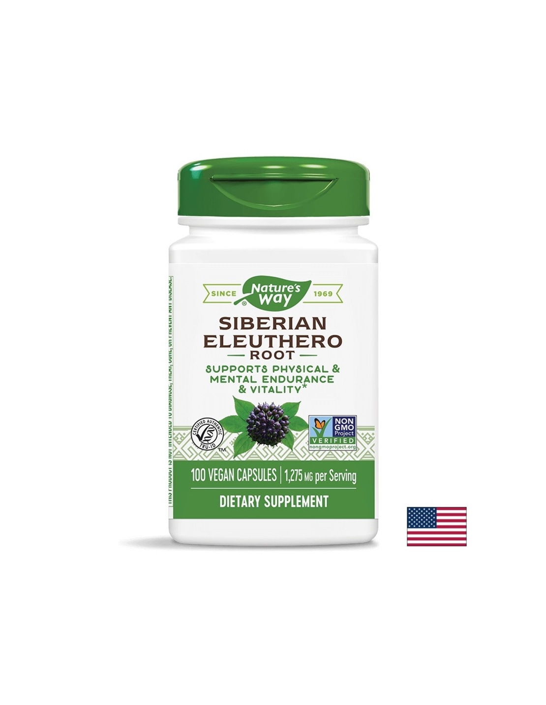 Siberian Eleuthero Root/ Женшен сибирски (корен) 425 mg х 100 капсули Nature’s Way