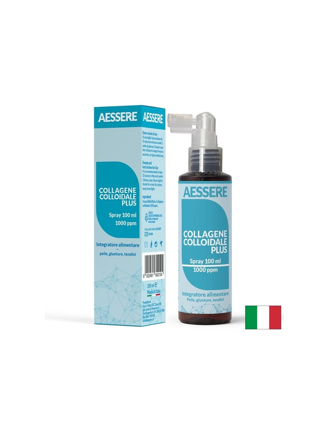 Колоиден колаген 1000 ppm – Кожа, коса, нокти и стави, ~33 дози, 100 ml спрей