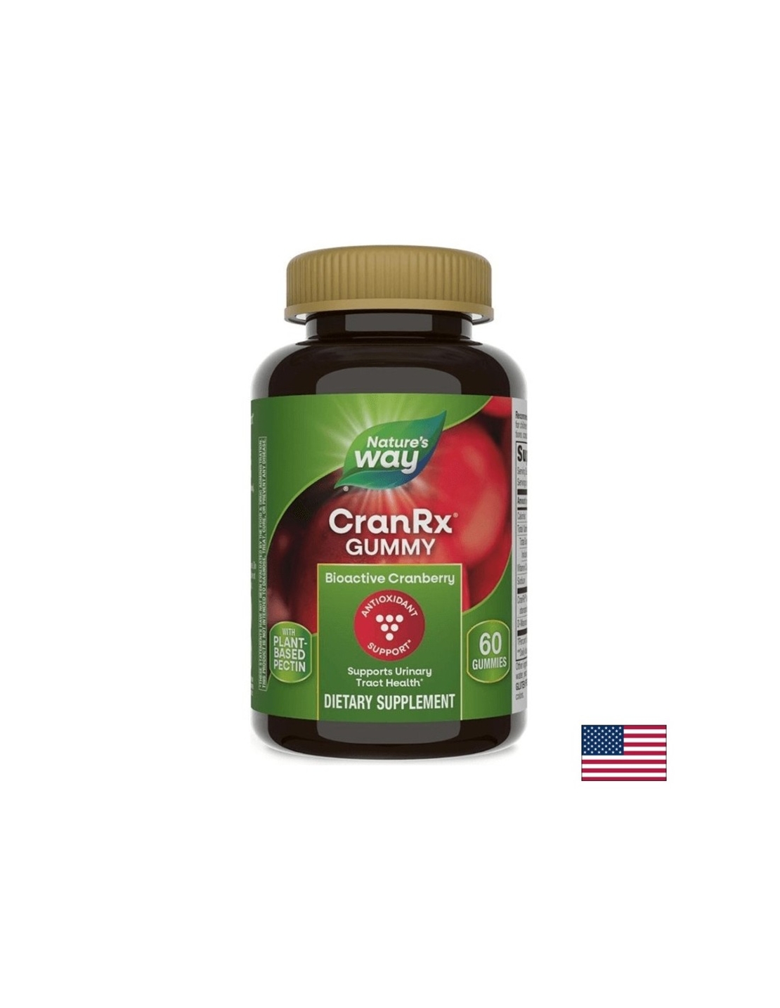 CranRx® Gummies Urinary Health / Грижа за уринарния тракт с Червена боровинка, Д-маноза и витамин С х 60 желирани таблетки Nature’s Way