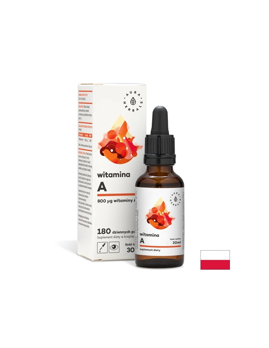 Зрение и имунитет - Витамин А, 30 ml капки Aura Herbals