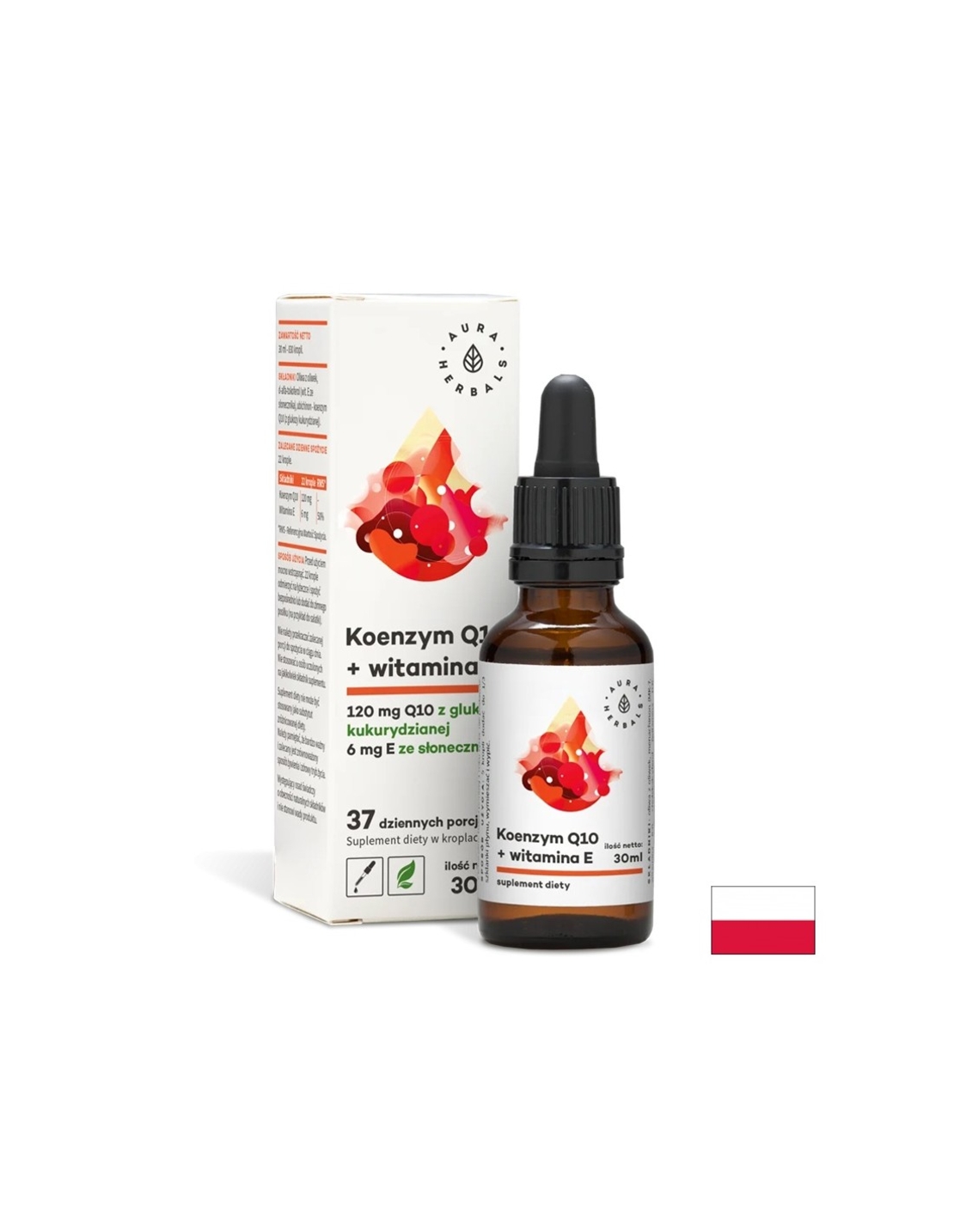 Сърдечно-съдова система - Коензим Q10 + Витамин Е, 30 ml капки Aura Herbals