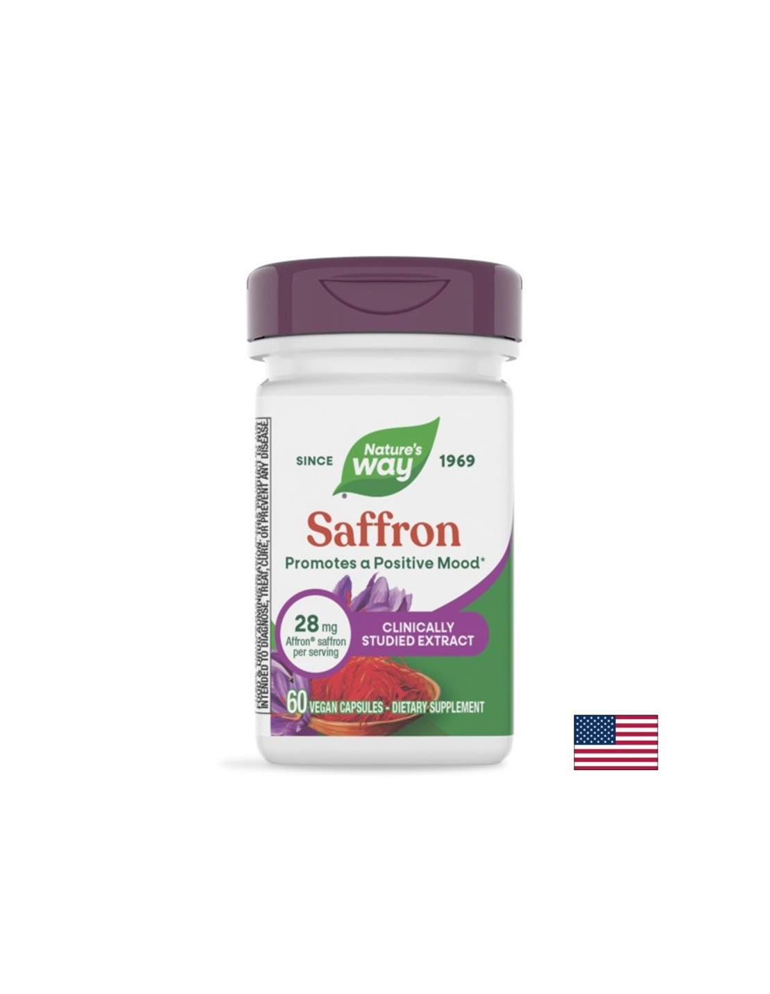 Шафран Affron При тревожност и понижено настроение 28 mg, 60 веган капсули