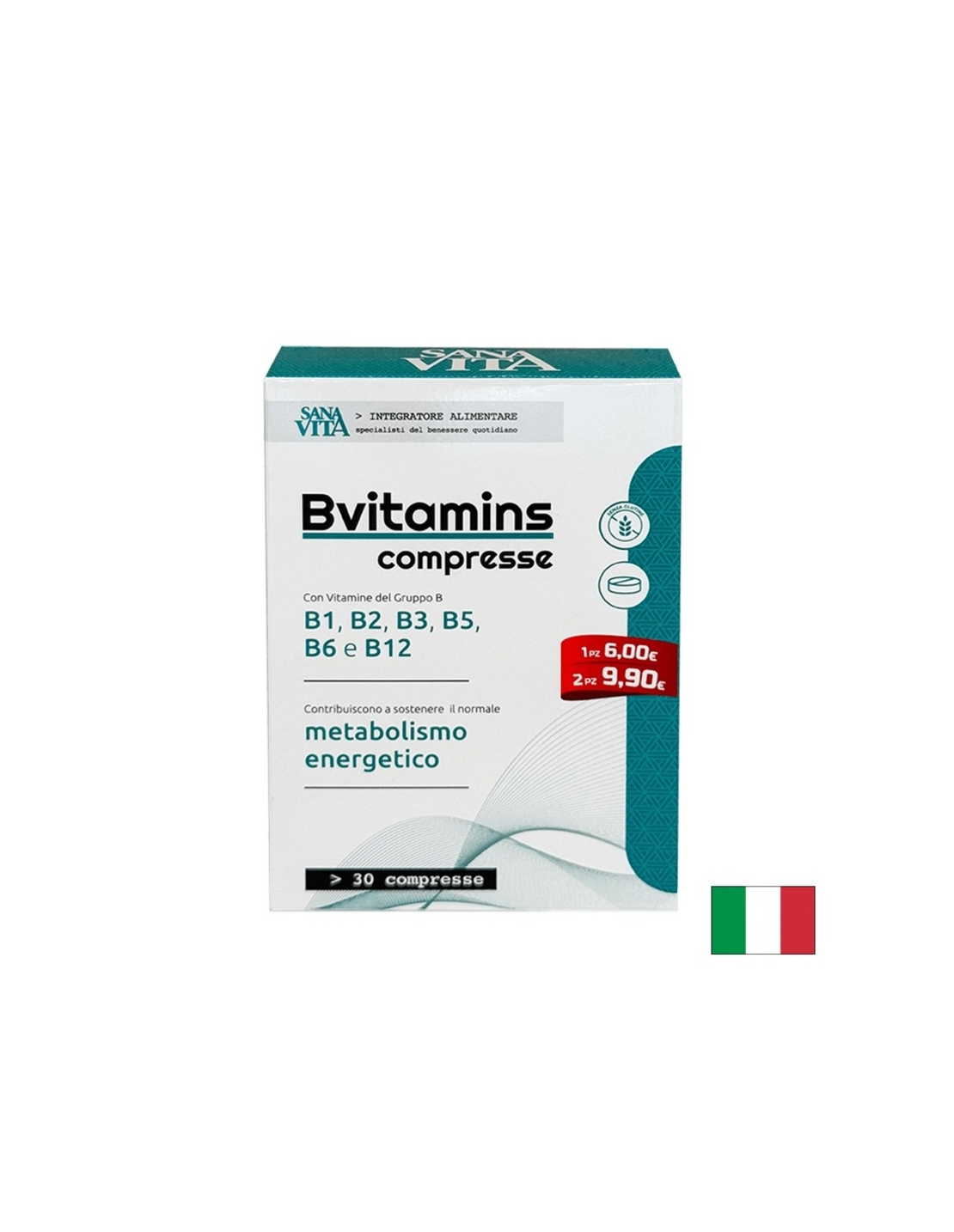 Витамини В-Комплекс SanaVita, 30 таблетки