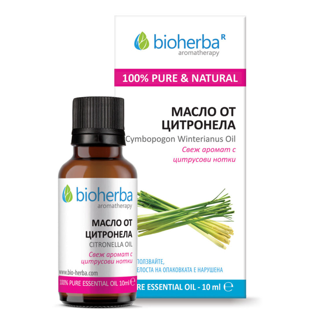 МАСЛО ОТ ЦИТРОНЕЛА, Citronella essential oil, Биохерба, 10 мл