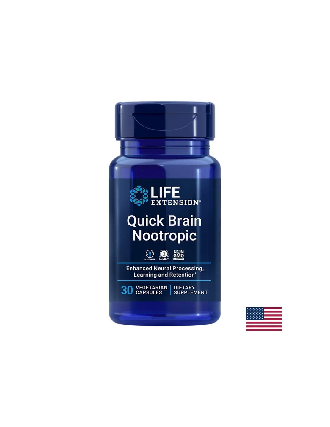 Quick Brain Nootropic за памет и концентрация, 30 V капсули