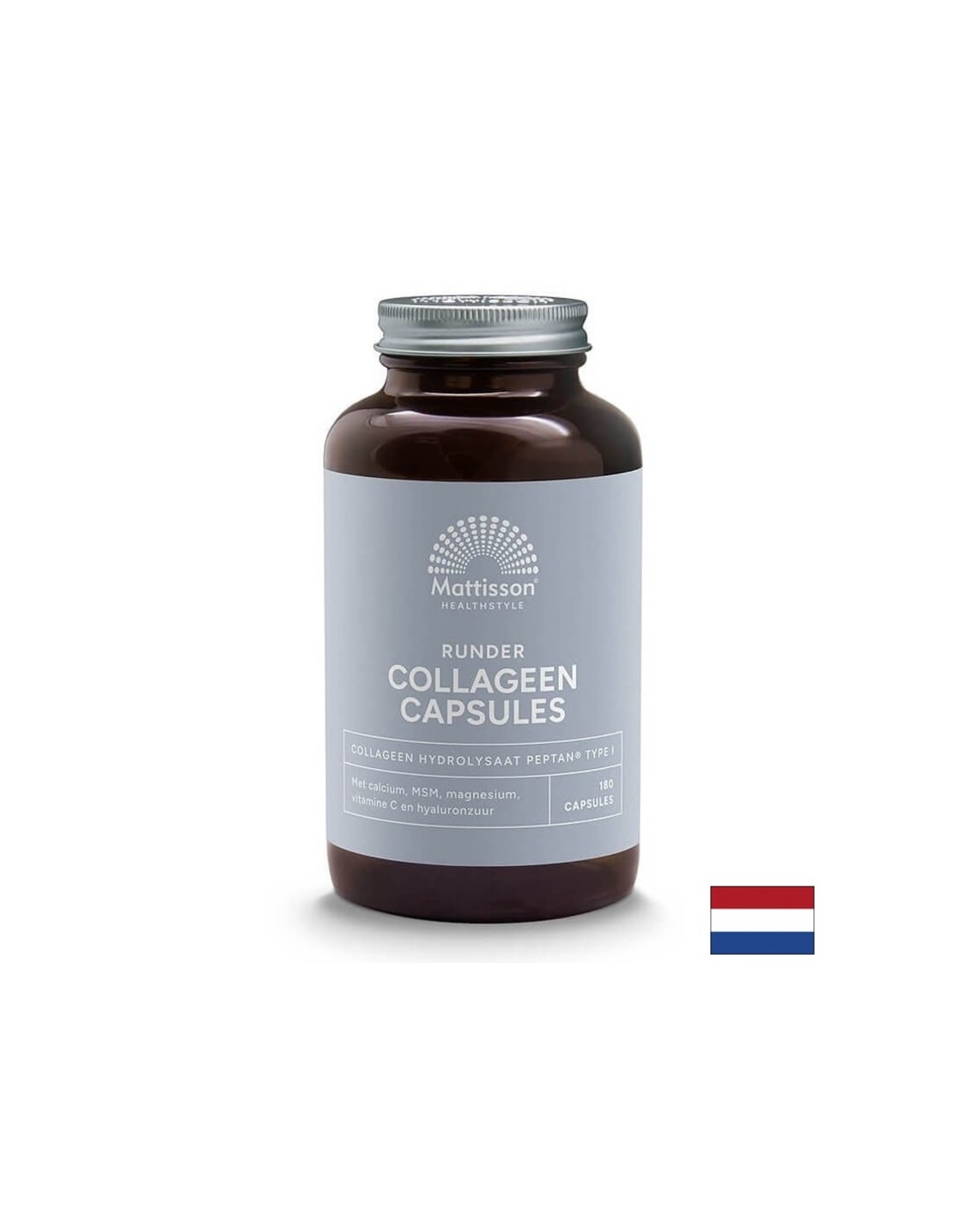 Колаген (тип 1) с калций, магнезий, МСМ, витамин C и хиалуронова киселина - Runder Collagen Peptan, 180 капсули Mattisson Healthstyle