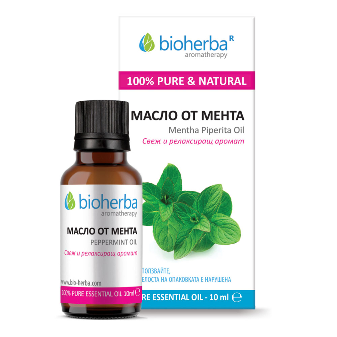 МАСЛО ОТ МЕНТА, Mentha piperita essential oil, Биохерба, 10 мл.