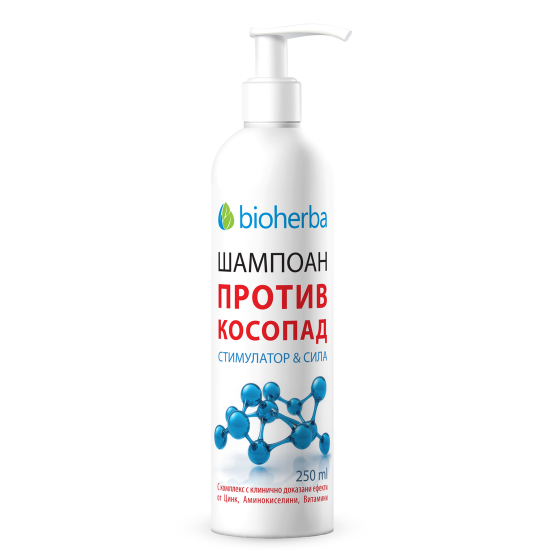Шампоан против КОСОПАД „Стимулатор & Сила”, безсулфатен, Биохерба, 250 мл