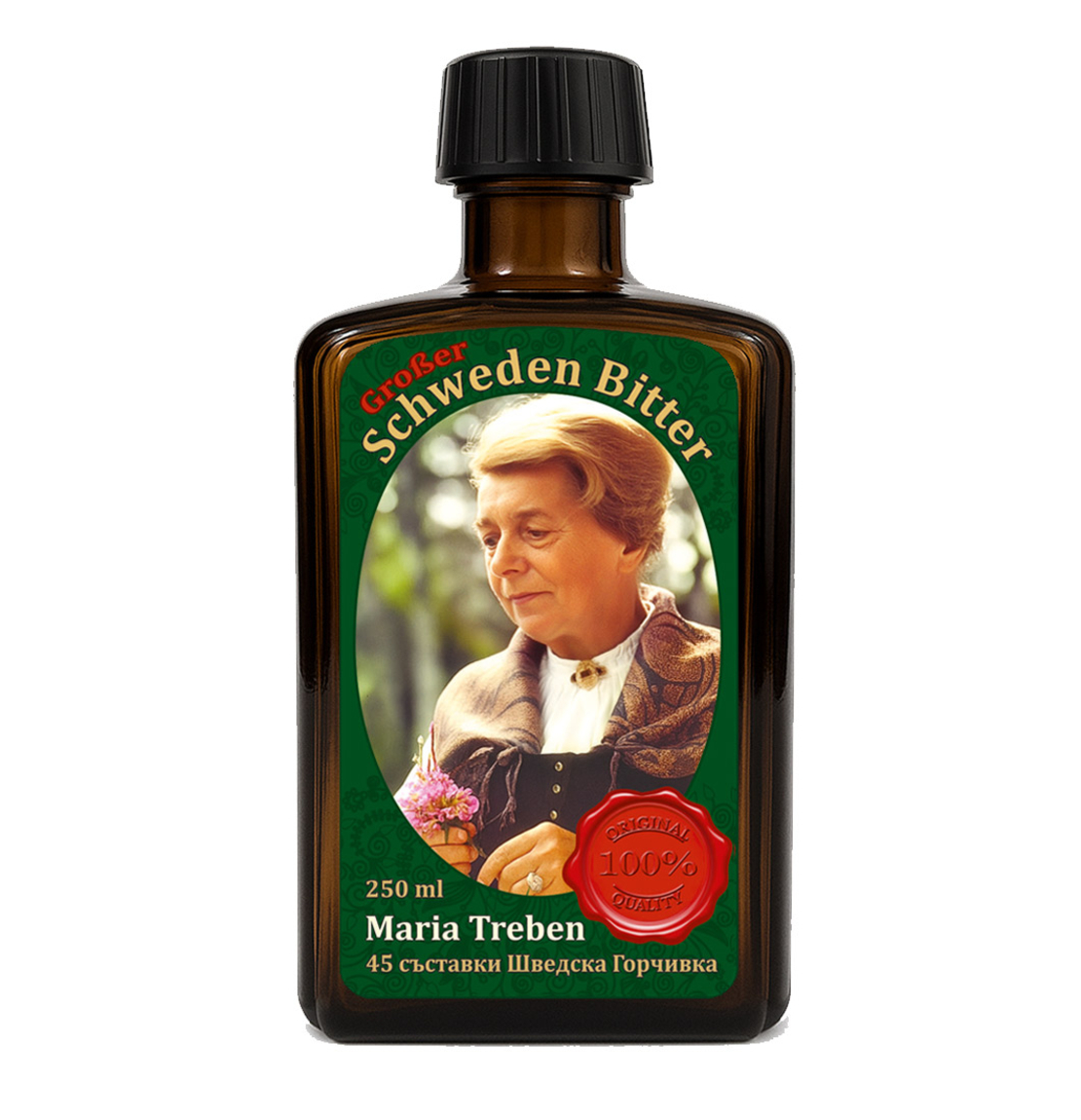 ШВЕДСКА ГОРЧИВКА голяма с 45 билки , по Мария Требен 250 мл.