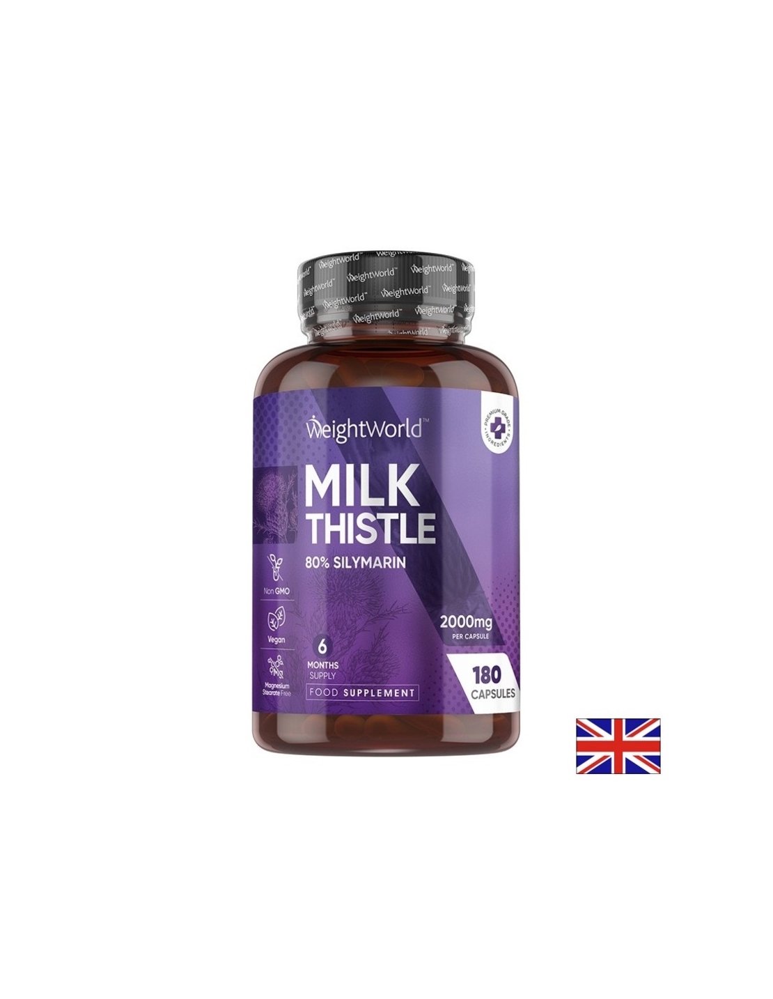 Бял трън 2000 mg – Черен дроб и детокс, 180 капсули
