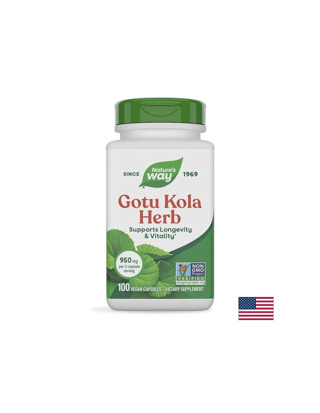 Студени крайници, кръвообращение - Готу Кола, 475 mg, 100 капсули Nature’s Way