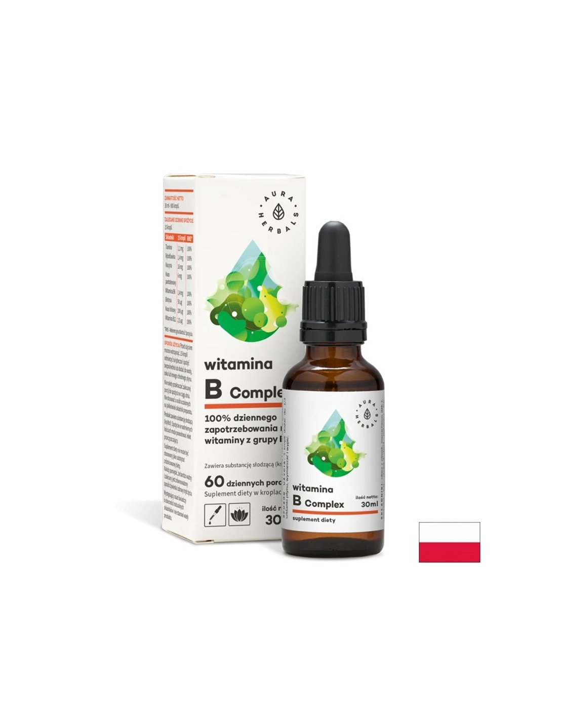 Нервна система - Витамин В комплекс, 30 ml капки Aura Herbals