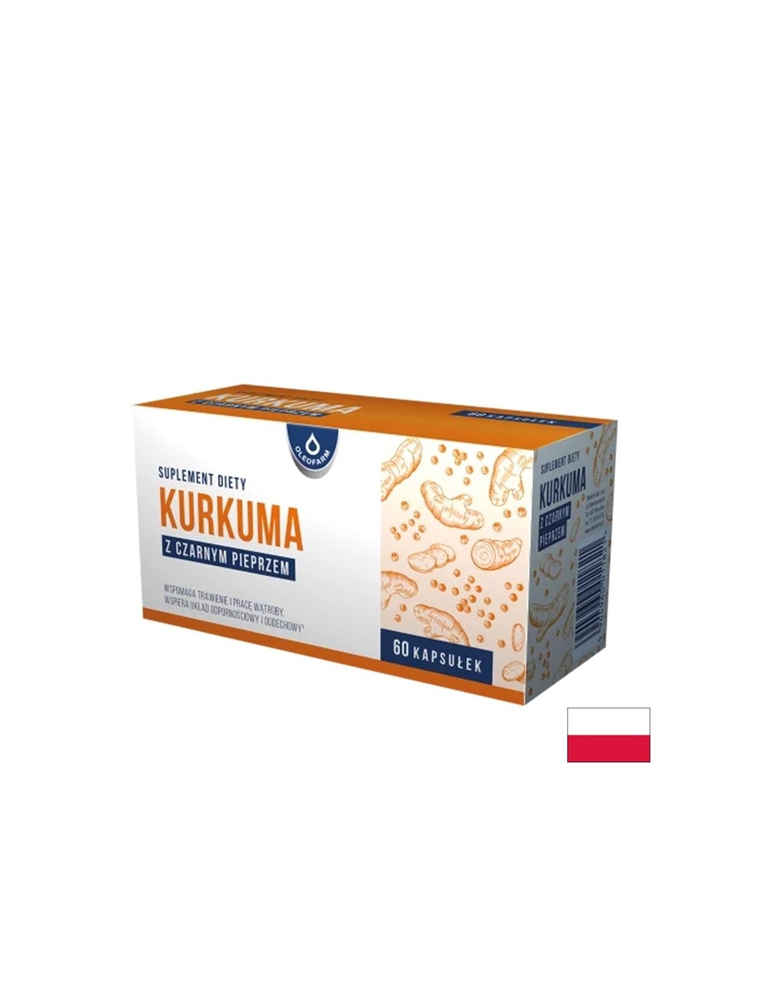 Куркума 250 mg + Черен пипер 2 mg Стави 60 капсули