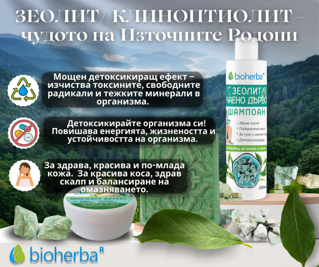 ШАМПОАН ЗЕОЛИТ & ЧАЕНО ДЪРВО, БИОХЕРБА, 250 МЛ