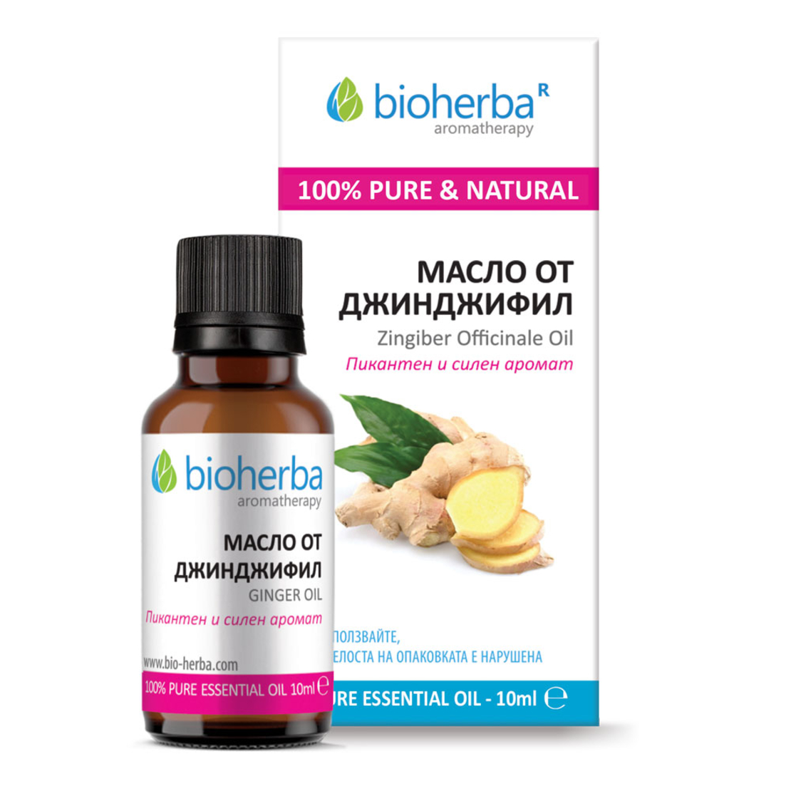 МАСЛО ОТ ДЖИНДЖИФИЛ, Ginger essential oil, Биохерба, 10 мл.