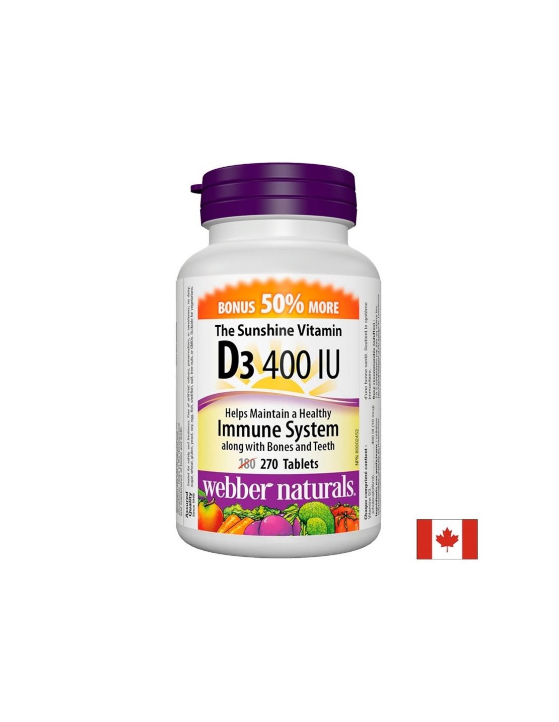 Vitamin D3 / Витамин D3, 400 IU, 270 таблетки