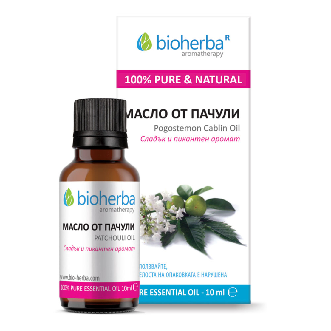 МАСЛО ОТ ПАЧУЛИ, Patchouli essential oil, Биохерба, 10 мл.