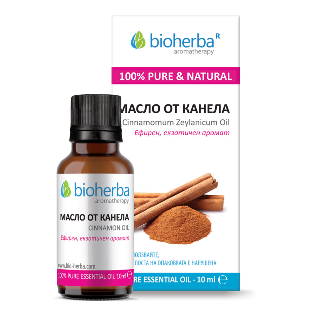 МАСЛО ОТ КАНЕЛА, Cinammon essential oil, Биохерба, 10 мл.