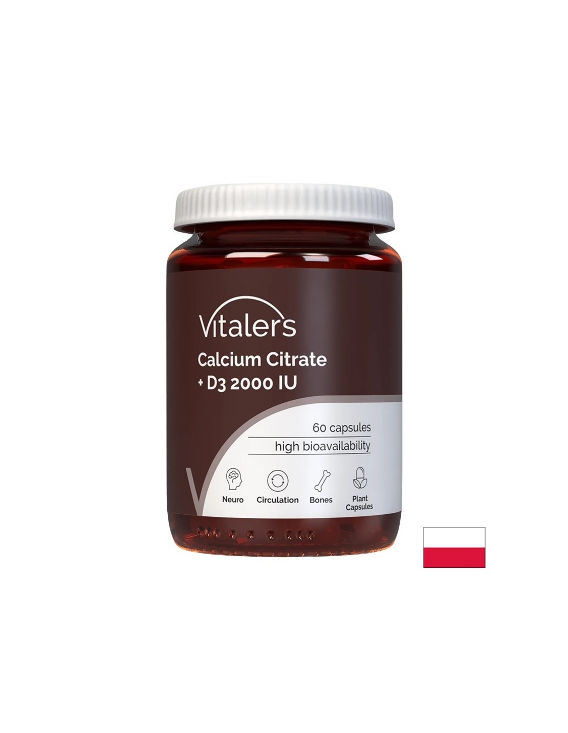 Калций (цитрат) 120 mg + Витамин D3 1000 IU Здрави кости и зъби 60 капсули