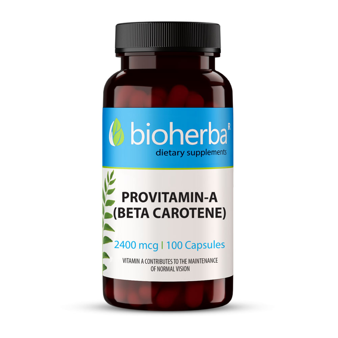 ВИТАМИН-A (БЕТА КАРОТЕН) / PROVITAMIN-A (BETA KAROTENE), 100 капсули, 2400 мкг, Биохерба
