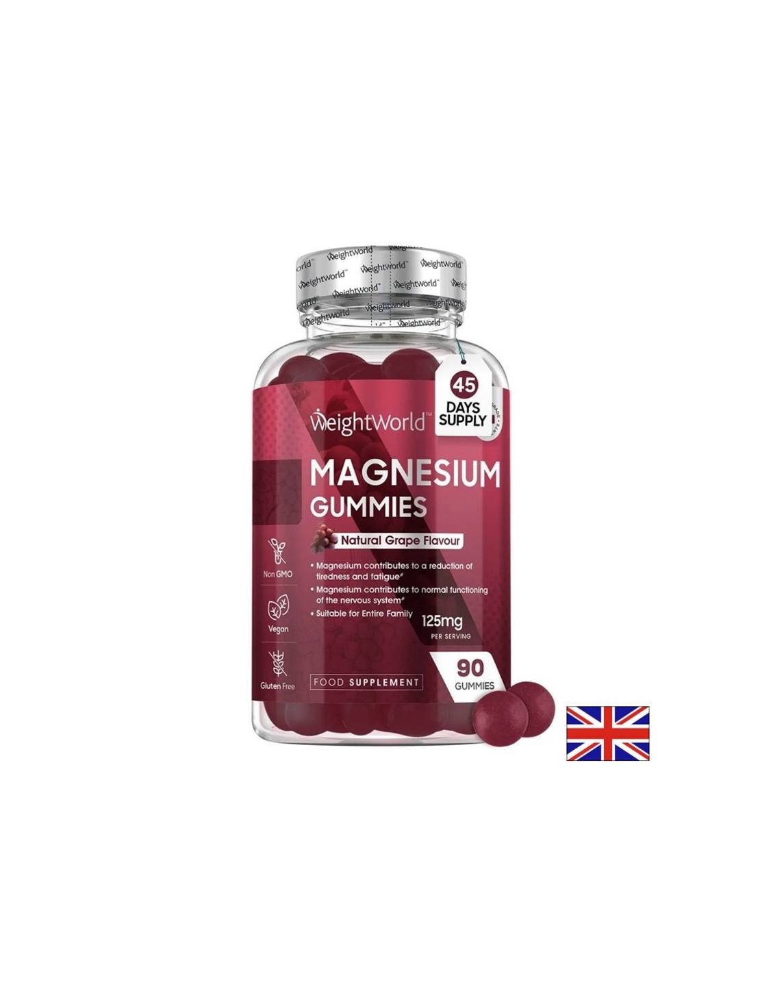 Магнезий цитрат 125 mg Мускули, енергия и сърце 90 желирани таблетки