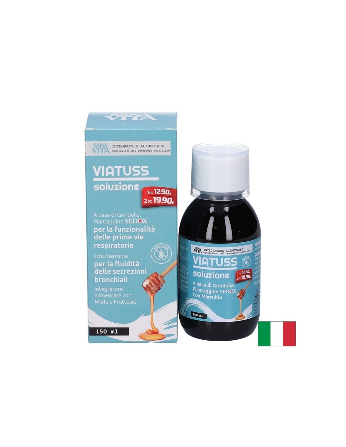 Viatuss успокояващ билков сироп с мед при кашлица и сухо гърло, 150 ml