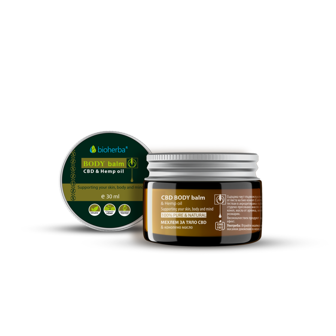 CBD мехлем / CBD balm, с арника, коноп, мента, розмарин, 30 мл, БИОХЕРБА