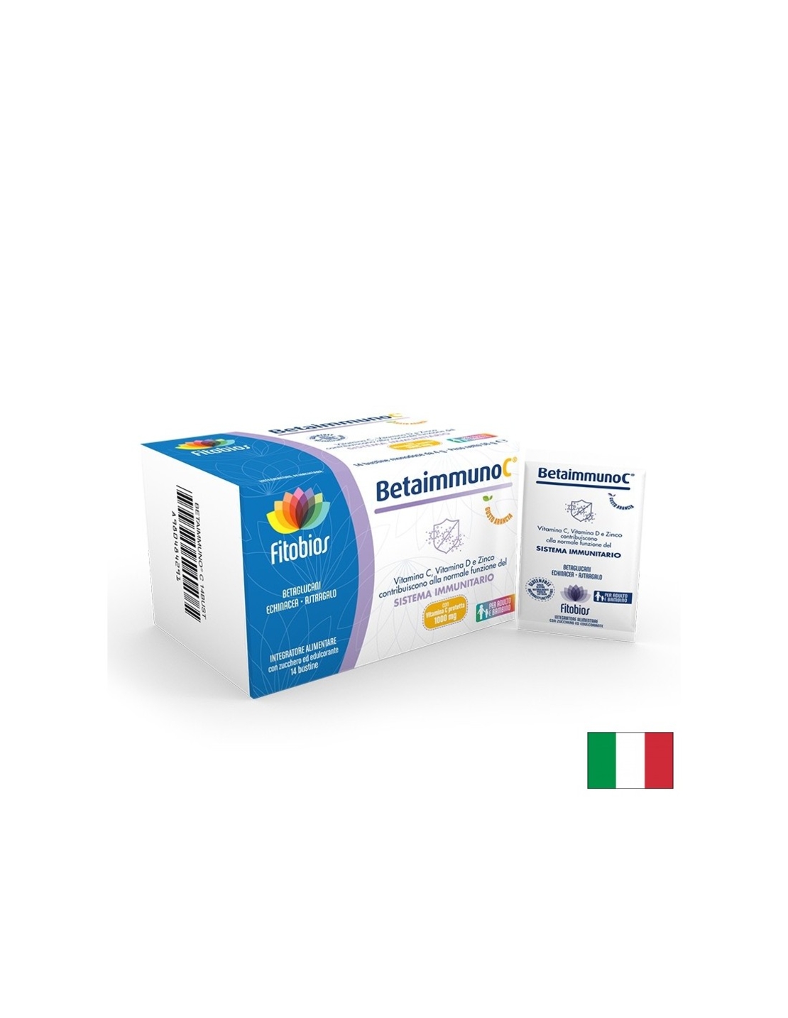 Бетаимуно C, Витамин C 1000 mg + Бета-глюкани + Астрагал, 14 сашета, Fitobios