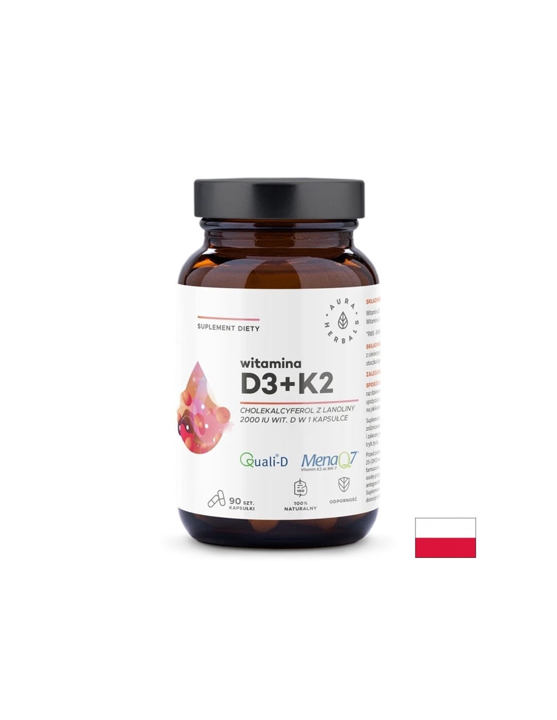 Кости и стави - Витамин D3 2000 IU + К2 100 µg, 90 капсули