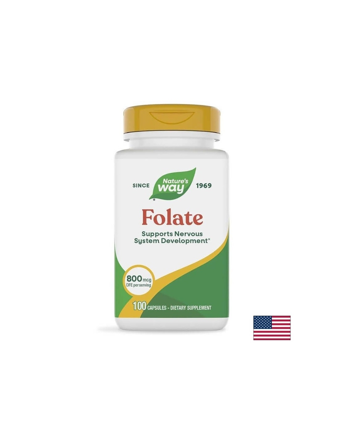 Folate - Фолат 800 µg / Фолиева киселина 480 µg, 100 капсули Nature’s Way