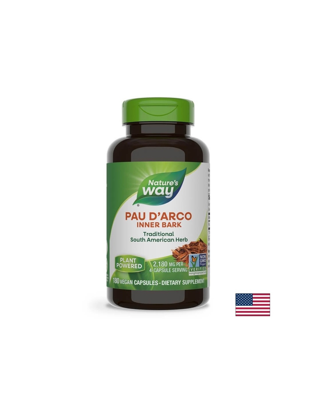 Pau D`Arco Inner Bark/ Мравчено дърво (вътрешна кора) х 180 капсули Nature’s Way