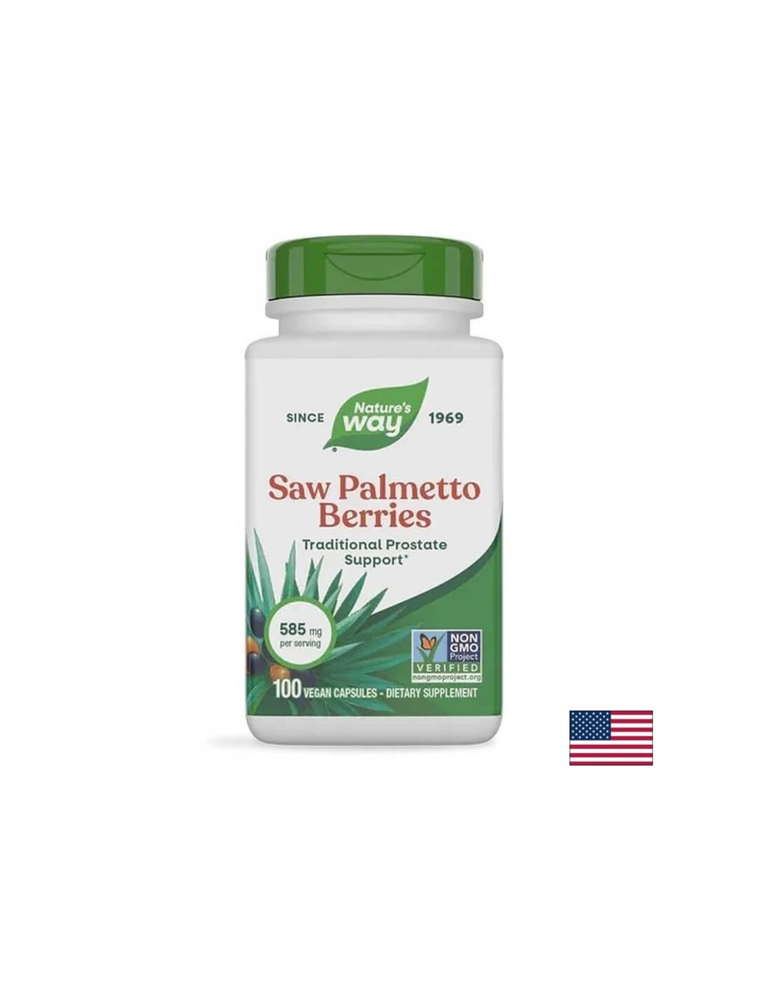 Saw Palmetto Berries/ Сао палмето (плод) 585 mg x 100 капсули Nature’s Way