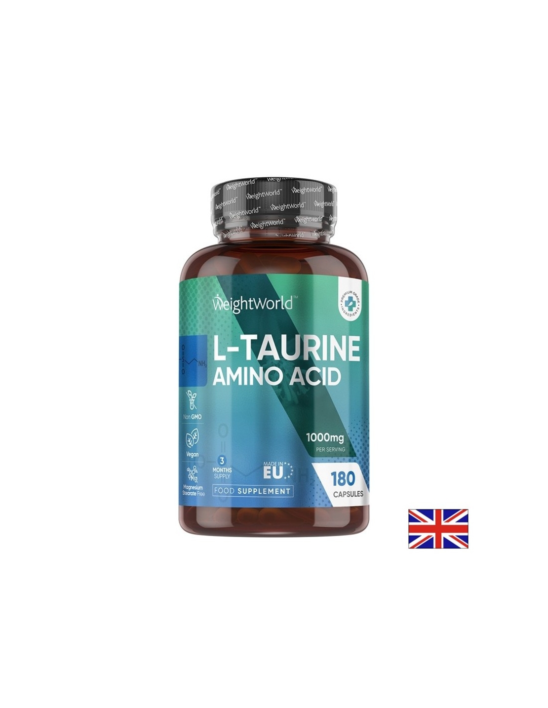 L-Таурин 500 mg Енергия, издръжливост и сърдечно здраве 180 капсули