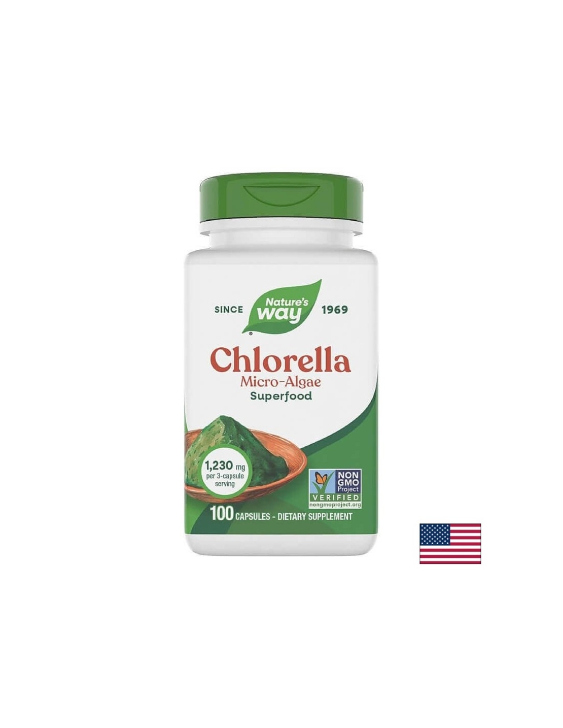 Chlorella Micro-Algae/ Хлорела (микро-водорасли) 410 mg х 100 капсули Nature’s Way