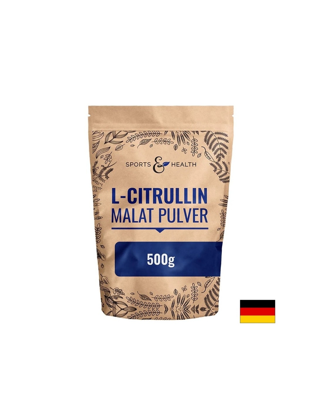 L-Цитрулин Малат Мускулна издръжливост 6000 mg, 500 g прах