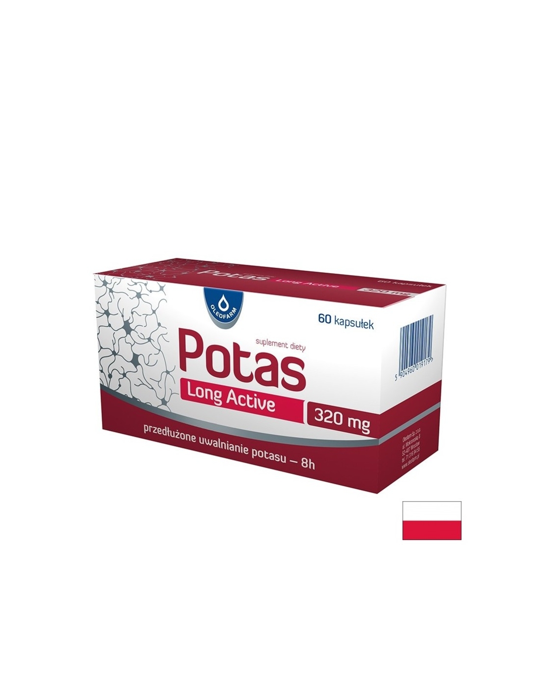 Калий При крампи, мускулна умора и нарушения в сърдечния ритъм 960 mg, 60 капсули с удължено освобождаване