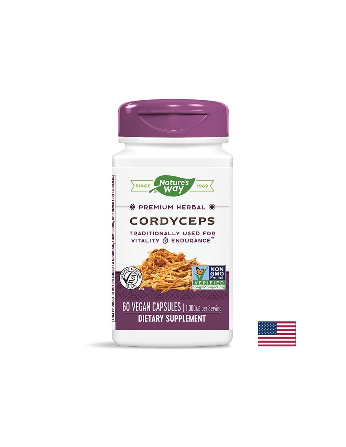 Cordyceps/ Кордицепс 500 mg х 60 капсули Nature’s Way