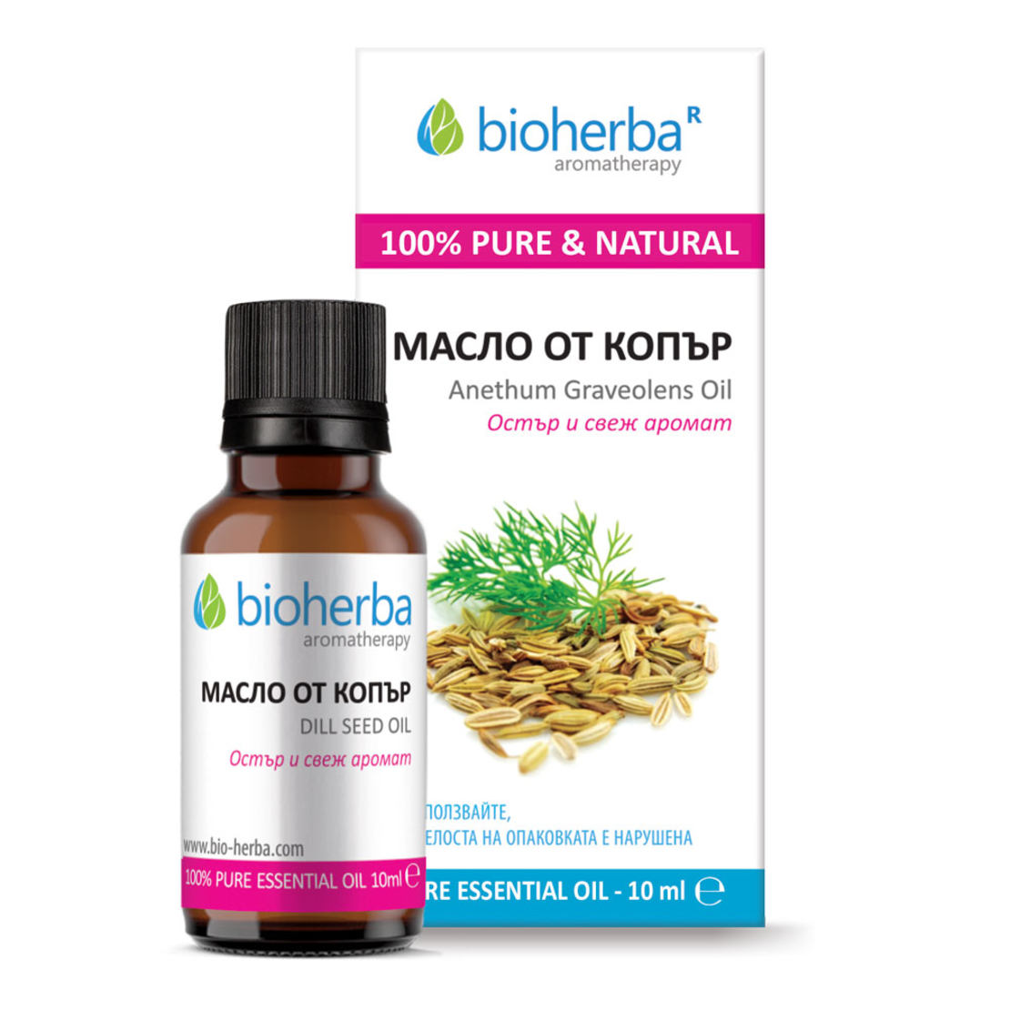 МАСЛО ОТ КОПЪР, Dill essential oil, Биохерба, 10 мл.