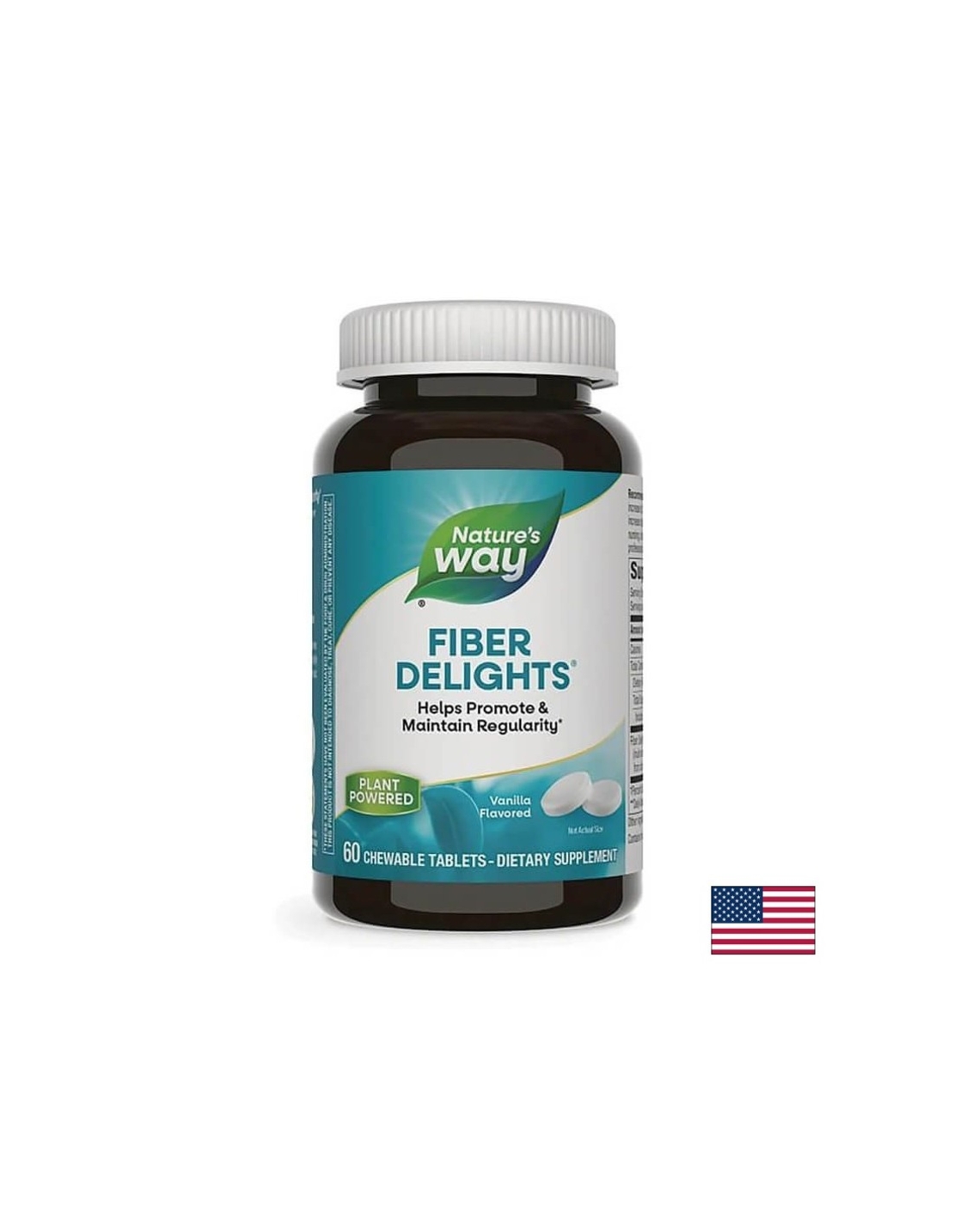 Fiber Delights - Микс от фибри за отслабване и детоксикация, 60 дъвчащи таблетки Nature’s Way
