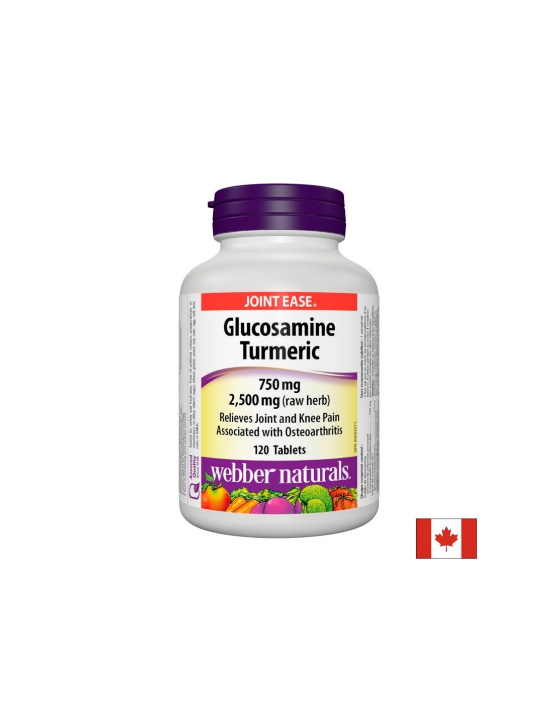 Glucosamine Turmeric - Глюкозамин Сулфат + Kуркума - Здрави стави, 120 таблетки Webber Naturals