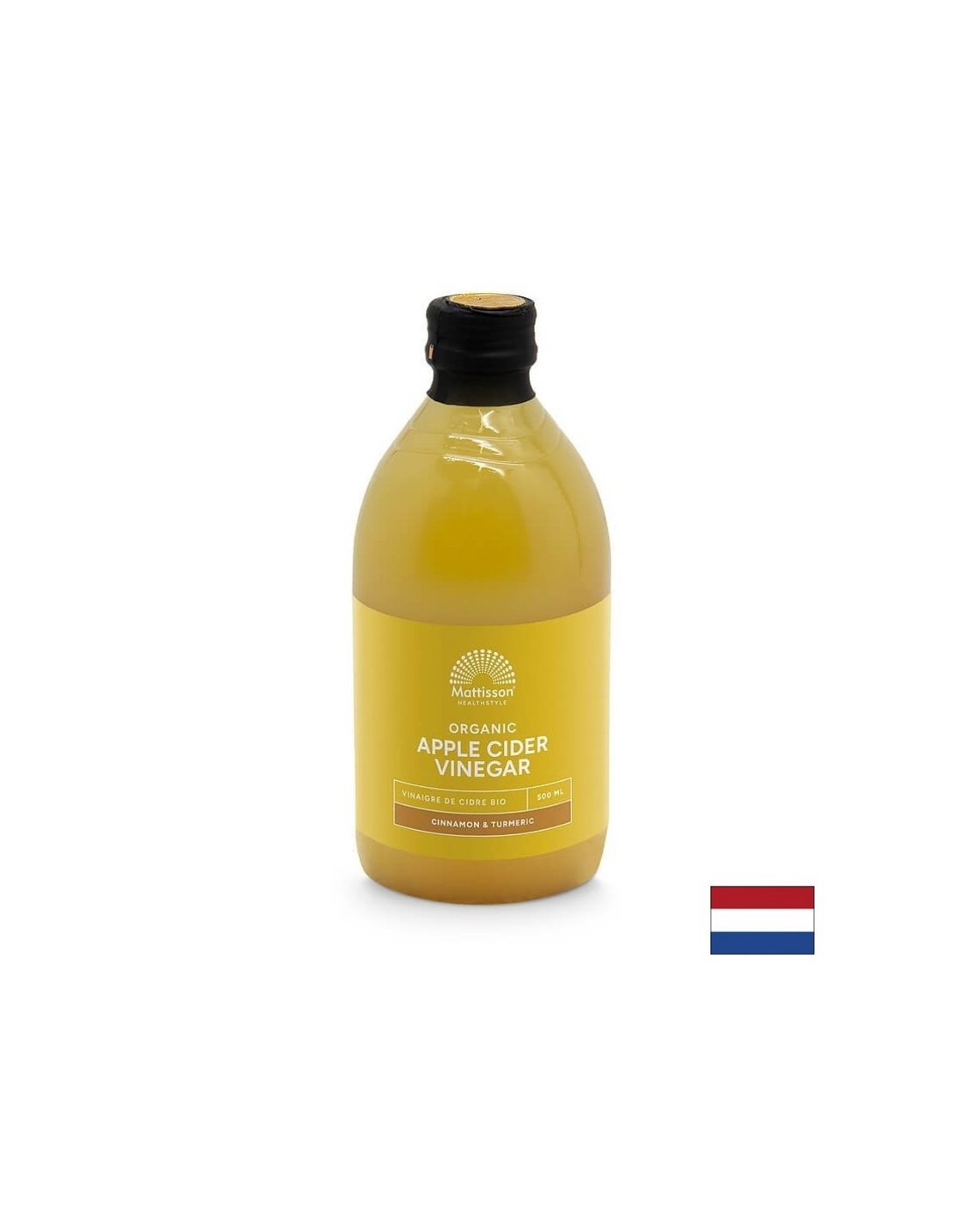 Ябълков оцет с канела и куркума Органик, 500 ml Mattisson Healthstyle