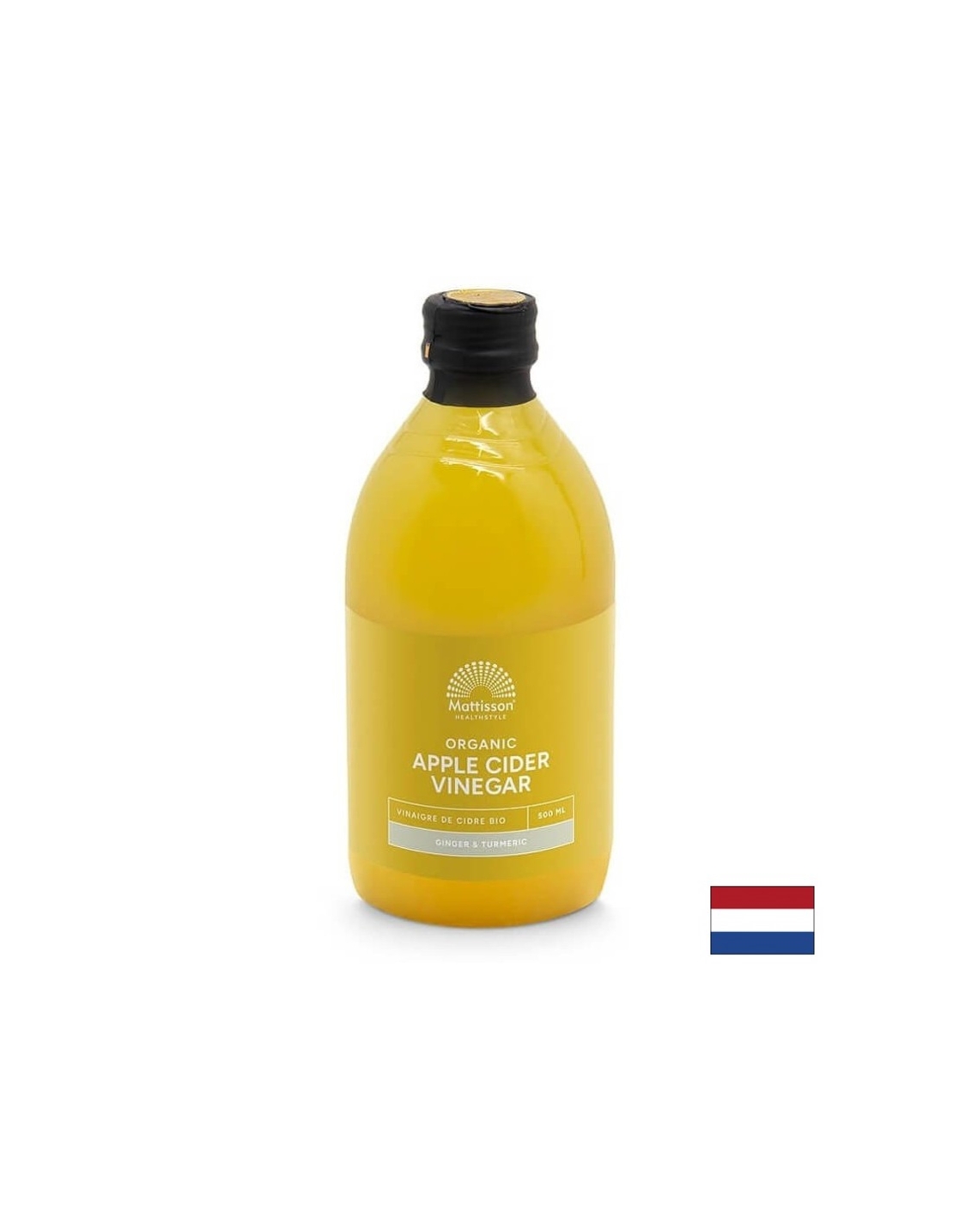 Ябълков оцет с джинджифил и куркума (Organic), 500 ml Mattisson Healthstyle