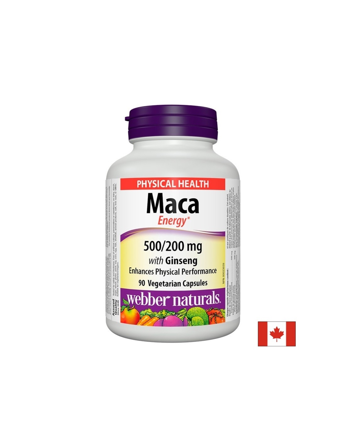 Maca Energy with Ginseng - Мака и Корейски женшен, 90 капсули Webber Naturals