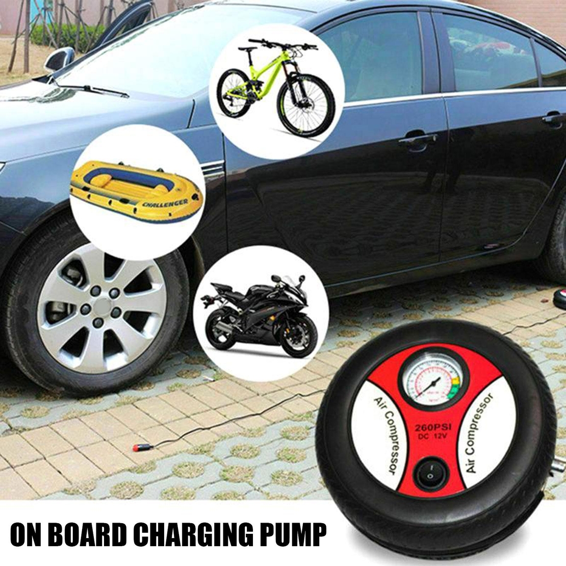 Авто компресор- форма на гума 12V