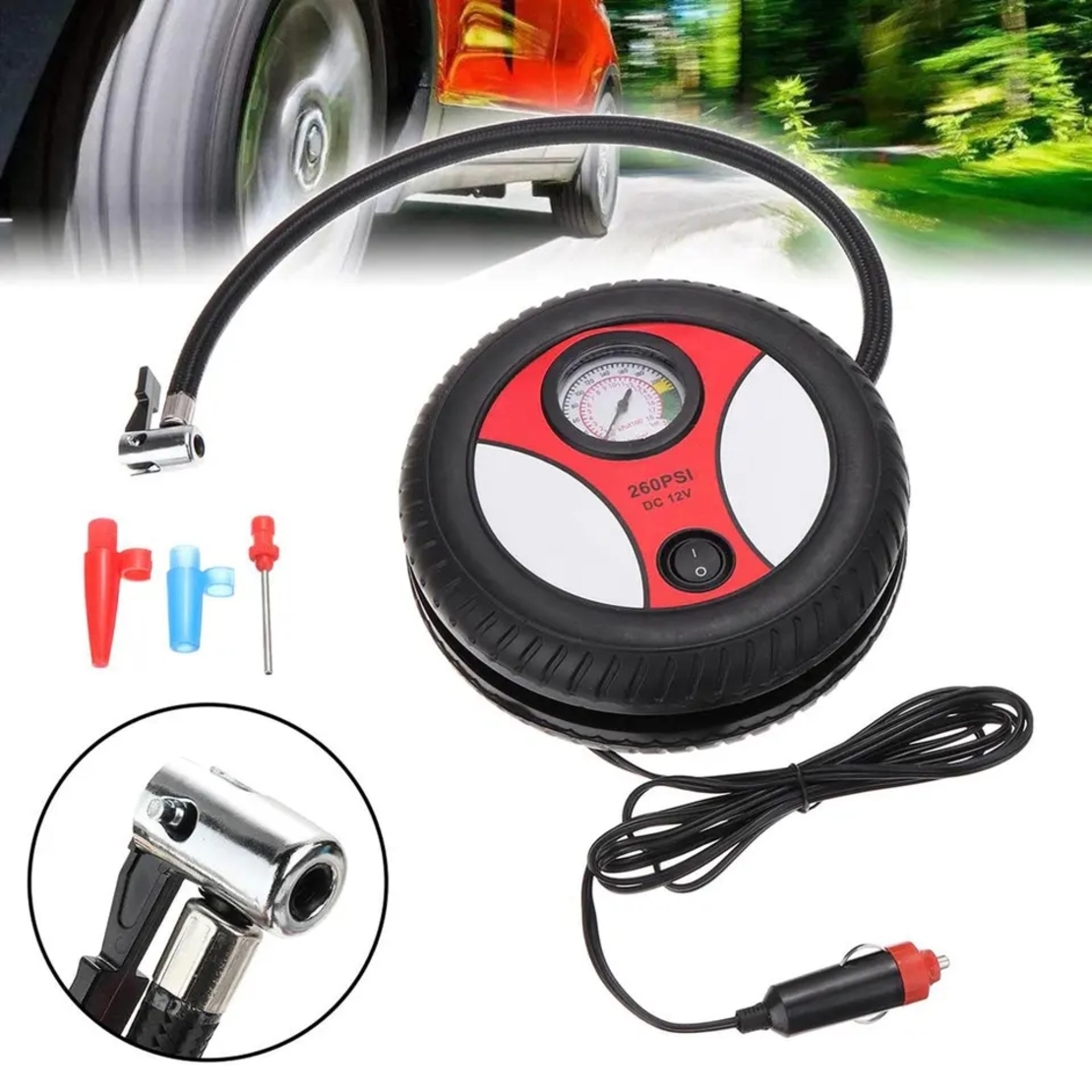 Авто компресор- форма на гума 12V